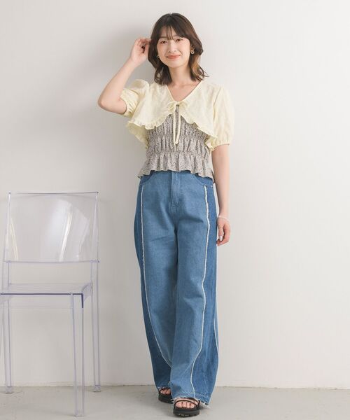 RETRO GIRL(レトロガール)の「サイドラインデニムPT(その他パンツ・レディース・ブラック/ブルー・FREE)」の8枚目の写真