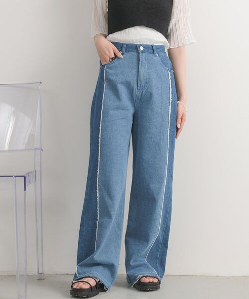 RETRO GIRL(レトロガール)の「サイドラインデニムPT(その他パンツ・レディース・ブラック/ブルー・FREE)」の16枚目の写真
