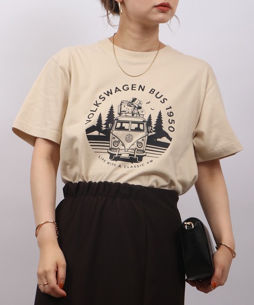 Volkswagen(フォルクスワーゲン)の「Volkswagen プリントクルーネック半袖Tシャツ(Tシャツ/カットソー・メンズ・ベージュ/インディゴブルー/ライトブルー・M/XL/L)」の5枚目の写真