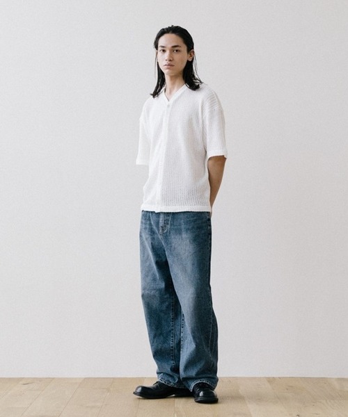 ALAND(エーランド)の「VASTIC/Half Knit カーディガン 2967028(カーディガン/ボレロ・メンズ・ブラック/アイボリー・MEDIUM/LARGE)」の5枚目の写真
