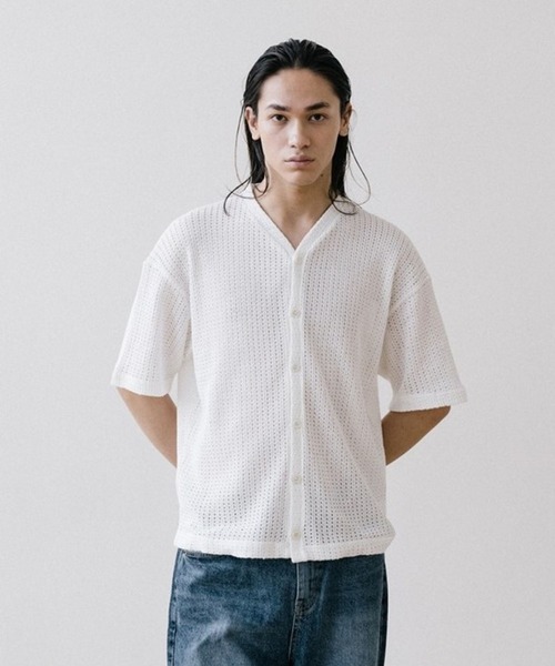 ALAND(エーランド)の「VASTIC/Half Knit カーディガン 2967028(カーディガン/ボレロ・メンズ・ブラック/アイボリー・MEDIUM/LARGE)」の9枚目の写真