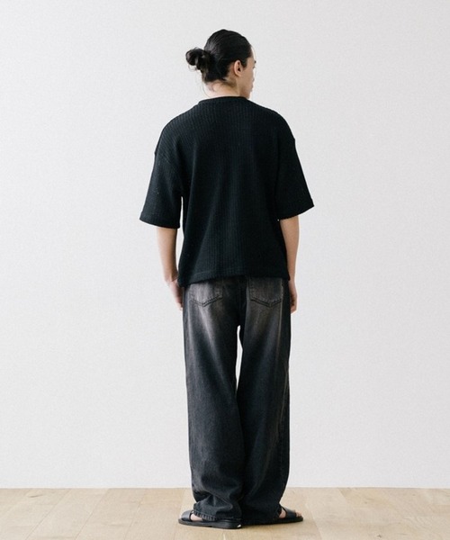 ALAND(エーランド)の「VASTIC/Half Knit カーディガン 2967028(カーディガン/ボレロ・メンズ・ブラック/アイボリー・MEDIUM/LARGE)」の12枚目の写真