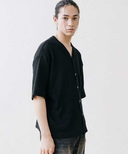 ALAND(エーランド)の「VASTIC/Half Knit カーディガン 2967028(カーディガン/ボレロ・メンズ・ブラック/アイボリー・MEDIUM/LARGE)」の14枚目の写真