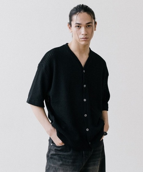 ALAND(エーランド)の「VASTIC/Half Knit カーディガン 2967028(カーディガン/ボレロ・メンズ・ブラック/アイボリー・MEDIUM/LARGE)」の16枚目の写真