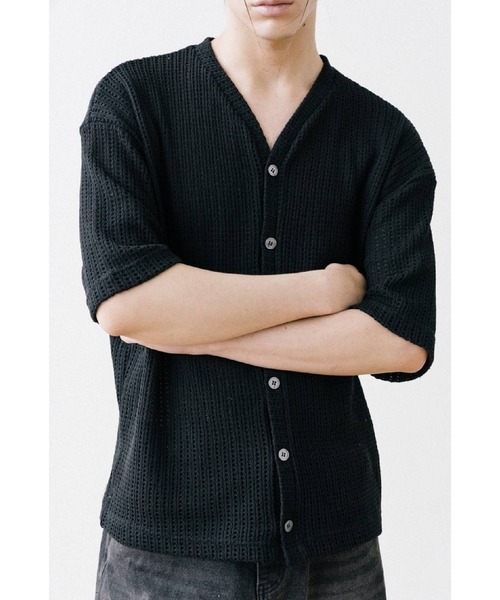 ALAND(エーランド)の「VASTIC/Half Knit カーディガン 2967028(カーディガン/ボレロ・メンズ・ブラック/アイボリー・MEDIUM/LARGE)」の17枚目の写真