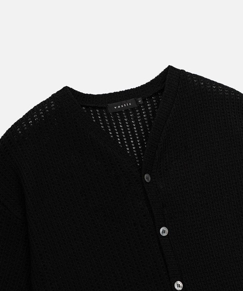 ALAND(エーランド)の「VASTIC/Half Knit カーディガン 2967028(カーディガン/ボレロ・メンズ・ブラック/アイボリー・MEDIUM/LARGE)」の20枚目の写真