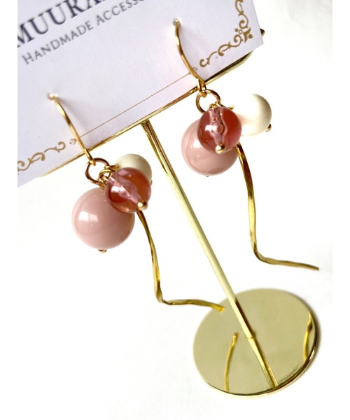 tone(トーン)の「【MUURABBTI】くすみピンクのピアス(MA)(ピアス(両耳用)・レディース・ピンク・FREE)」の2枚目の写真
