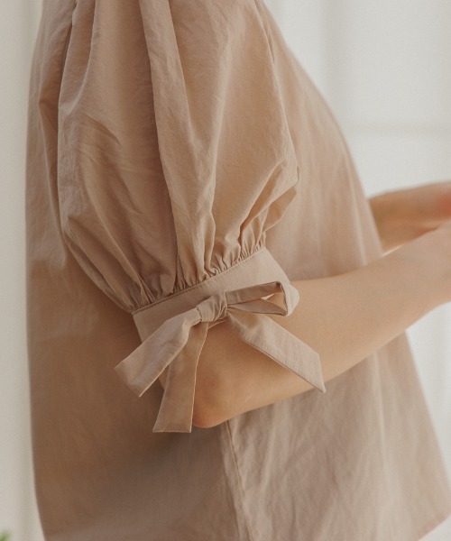 flower（フラワー）の「リボンカフブラウス（シャツ/ブラウス・レディース・ブラウン/ベージュ・FREE）」の19枚目の写真