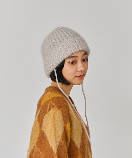 OVERRIDE（オーバーライド）の「OVERRIDE  MOHAIR TRES MIX WATCH（ニットキャップ/ビーニー・レディース・グレー/グリーン/オレンジ・57~59cm）」の5枚目の写真