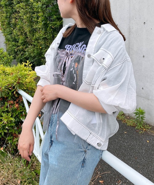 セール】〇ダブルポケットカジュっと5分袖ジャケット（ブルゾン