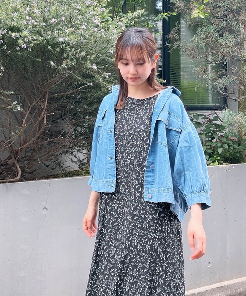 AS KNOW AS plus（アズノゥアズプラス）の「〇ダブルポケットカジュっと5分袖ジャケット（ブルゾン・レディース・インディゴブルー/グレイッシュベージュ/ケミカルウォッシュ/ブラック/オフホワイト/ブラック系/ピンク/ライトグレー/チャコールグレー/グリーン系・FREE）」の22枚目の写真