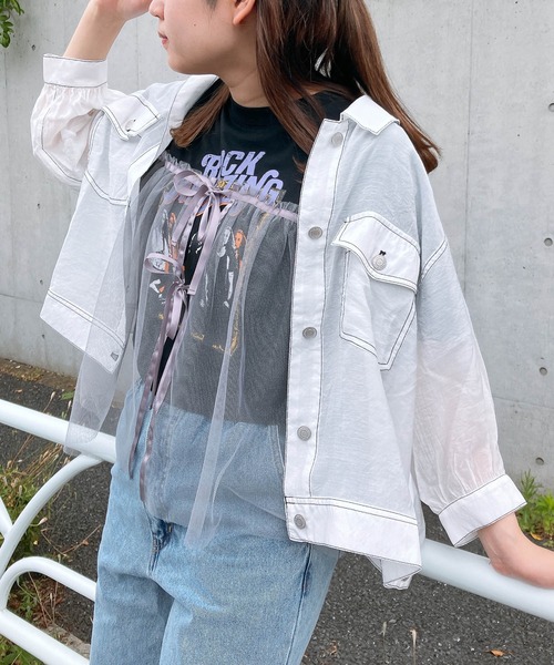 AS KNOW AS plus（アズノゥアズプラス）の「〇ダブルポケットカジュっと5分袖ジャケット（ブルゾン・レディース・インディゴブルー/グレイッシュベージュ/ケミカルウォッシュ/ブラック/オフホワイト/ブラック系/ピンク/ライトグレー/チャコールグレー/グリーン系・FREE）」の11枚目の写真