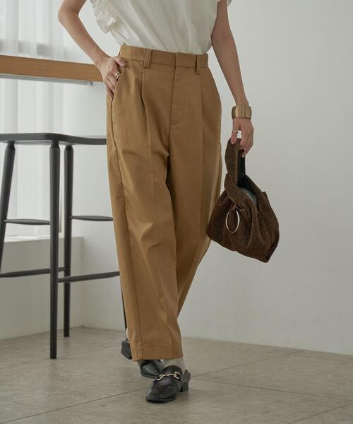 coen（コーエン）の「ワンタックテーパードチノパンツ（チノパンツ・レディース・ブラック/ベージュ・S/M/L）」の7枚目の写真