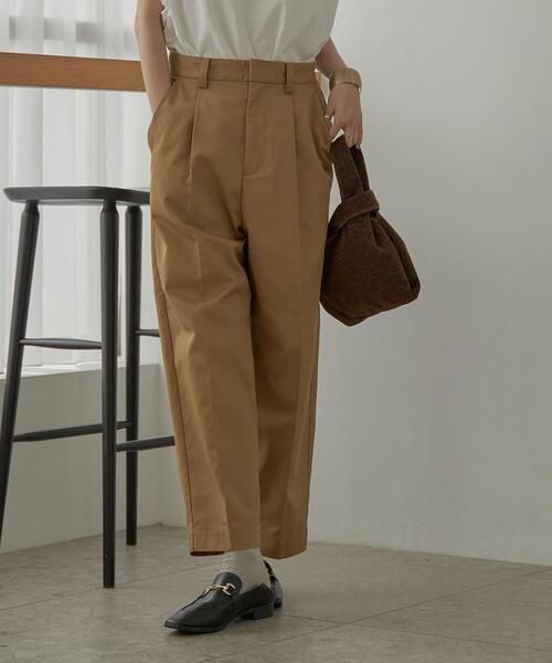 coen（コーエン）の「ワンタックテーパードチノパンツ（チノパンツ・レディース・ブラック/ベージュ・S/M/L）」の13枚目の写真