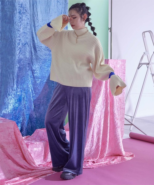 miette(ミエット)の「キャンディスリーブハイネックリブニット(ニット/セーター・レディース・カーキ/レッド/アイボリー・FREE)」の4枚目の写真