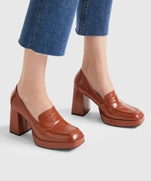 チャンキーヒールローファー・シューズ