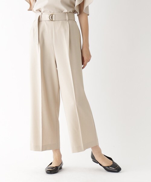 index（インデックス）の「◆セットアップ対応 リネンタッチワイドパンツ【接触冷感/吸水速乾/防シワ/洗濯機洗い可】（その他パンツ・レディース・ブラック/ライトベージュ/ブルー・36/38/40/42）」の3枚目の写真