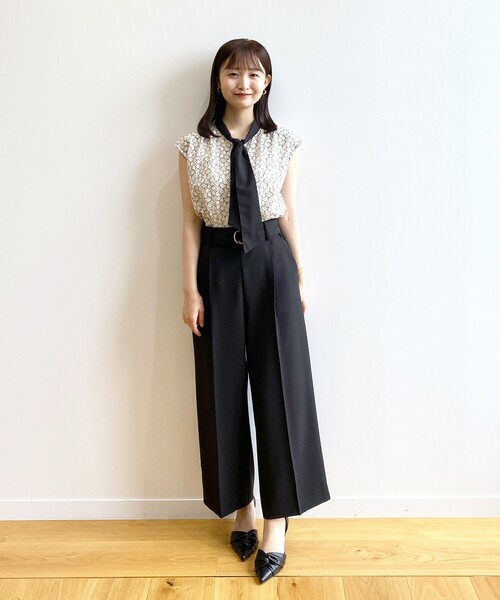 index（インデックス）の「◆セットアップ対応 リネンタッチワイドパンツ【接触冷感/吸水速乾/防シワ/洗濯機洗い可】（その他パンツ・レディース・ブラック/ライトベージュ/ブルー・36/38/40/42）」の10枚目の写真