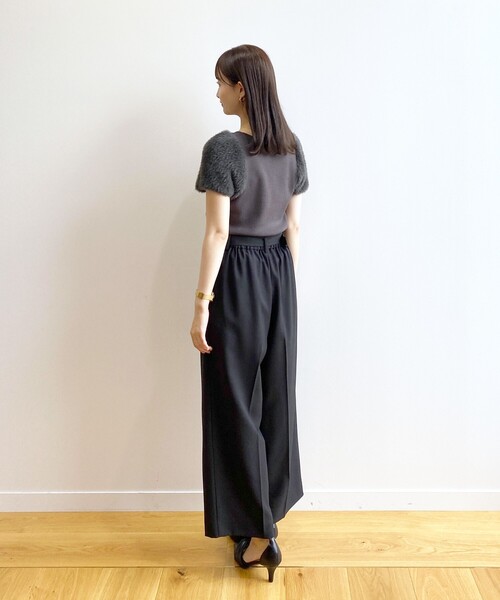 index（インデックス）の「◆セットアップ対応 リネンタッチワイドパンツ【接触冷感/吸水速乾/防シワ/洗濯機洗い可】（その他パンツ・レディース・ブラック/ライトベージュ/ブルー・36/38/40/42）」の16枚目の写真