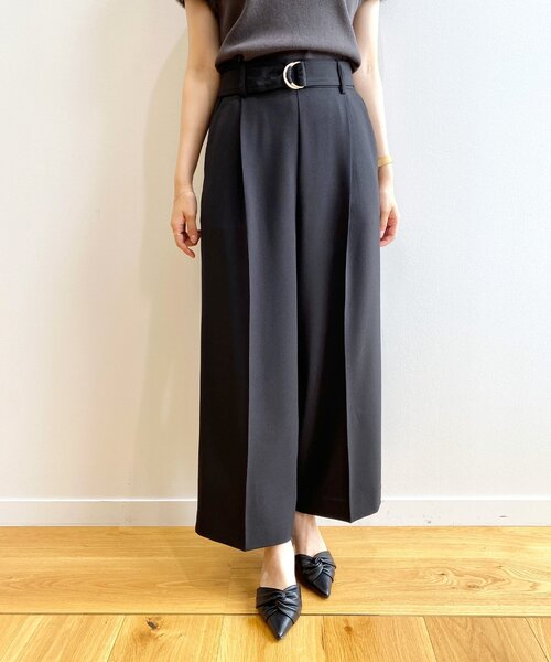 index（インデックス）の「◆セットアップ対応 リネンタッチワイドパンツ【接触冷感/吸水速乾/防シワ/洗濯機洗い可】（その他パンツ・レディース・ブラック/ライトベージュ/ブルー・36/38/40/42）」の4枚目の写真