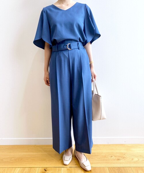 index（インデックス）の「◆セットアップ対応 リネンタッチワイドパンツ【接触冷感/吸水速乾/防シワ/洗濯機洗い可】（その他パンツ・レディース・ブラック/ライトベージュ/ブルー・36/38/40/42）」の5枚目の写真