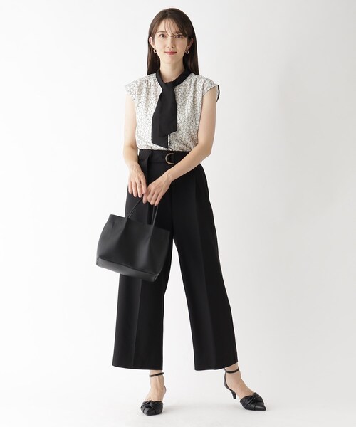 index（インデックス）の「◆セットアップ対応 リネンタッチワイドパンツ【接触冷感/吸水速乾/防シワ/洗濯機洗い可】（その他パンツ・レディース・ブラック/ライトベージュ/ブルー・36/38/40/42）」の14枚目の写真