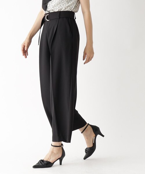 index（インデックス）の「◆セットアップ対応 リネンタッチワイドパンツ【接触冷感/吸水速乾/防シワ/洗濯機洗い可】（その他パンツ・レディース・ブラック/ライトベージュ/ブルー・36/38/40/42）」の2枚目の写真