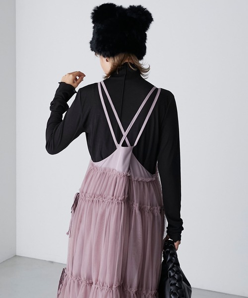 forksy.（フォルクシー）の「【forksy.】ロングファーくまみみニット帽（ニットキャップ/ビーニー・レディース・ライトベージュ/ブラック・FREE）」の5枚目の写真