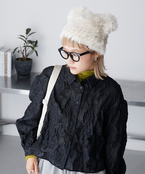 forksy.（フォルクシー）の「【forksy.】ロングファーくまみみニット帽（ニットキャップ/ビーニー・レディース・ライトベージュ/ブラック・FREE）」の18枚目の写真