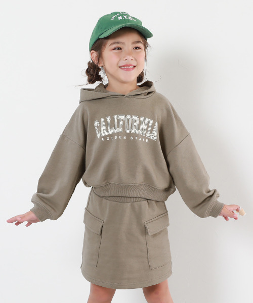 devirock（デビロック）の「えらべる2TYPE スウェットパーカー&スカート セットアップ(インパンツ付き)（セットアップ・キッズ・杢グレー/スミクロ/ピンク系3/グレー系/パープル系5/ピンク系/ブルー系・150cm/110cm/130cm/140cm/100cm/120cm/160cm）」の3枚目の写真