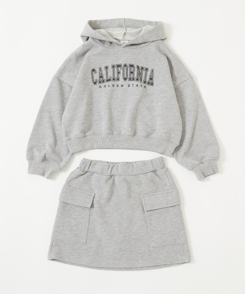 devirock（デビロック）の「えらべる2TYPE スウェットパーカー&スカート セットアップ(インパンツ付き)（セットアップ・キッズ・杢グレー/スミクロ/ピンク系3/グレー系/パープル系5/ピンク系/ブルー系・150cm/110cm/130cm/140cm/100cm/120cm/160cm）」の13枚目の写真