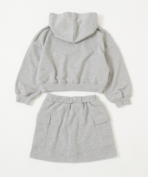 devirock（デビロック）の「えらべる2TYPE スウェットパーカー&スカート セットアップ(インパンツ付き)（セットアップ・キッズ・杢グレー/スミクロ/ピンク系3/グレー系/パープル系5/ピンク系/ブルー系・150cm/110cm/130cm/140cm/100cm/120cm/160cm）」の14枚目の写真