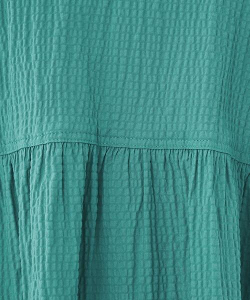 green label relaxing（グリーンレーベルリラクシング）の「サッカー ボリューム ロングスリーブ-マシンウォッシャブル-（シャツ/ブラウス・レディース・ターコイズブルー/ホワイト/ブラック・FREE）」の6枚目の写真