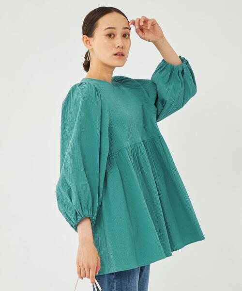 新品未使用green label relaxing サッカーボリュームブラウス green label relaxing（グリーンレーベルリラクシング）の