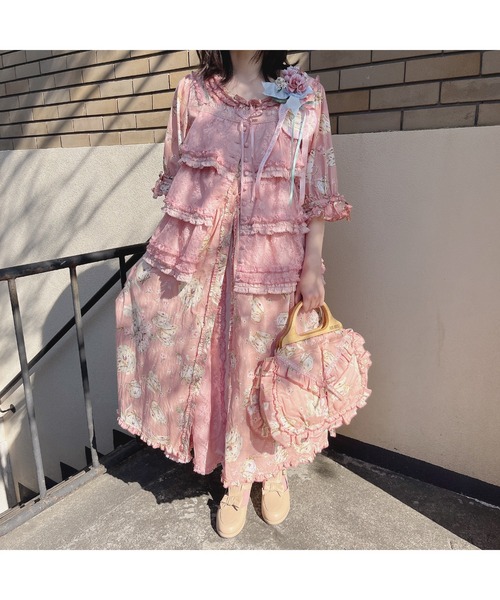 PINK HOUSE(ピンクハウス)の「ティータイムプリントバングルバッグ(ハンドバッグ・レディース・バーガンディー/クリーム/ローズ/ブラック・フリー)」の9枚目の写真