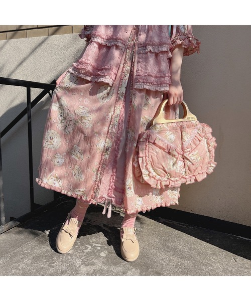 PINK HOUSE(ピンクハウス)の「ティータイムプリントバングルバッグ(ハンドバッグ・レディース・バーガンディー/クリーム/ローズ/ブラック・フリー)」の11枚目の写真