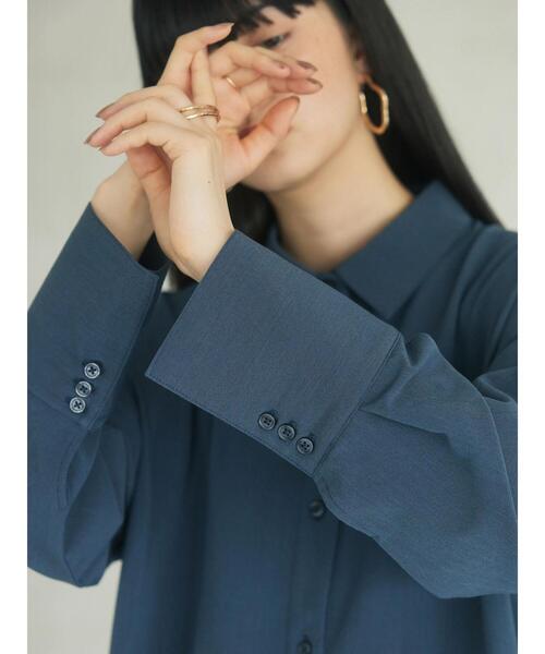 Green　Parks（グリーンパークス）の「a.　プリーツシャツワンピース（シャツワンピース・レディース・グレー/ベージュ・FREE）」の11枚目の写真