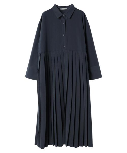 Green　Parks（グリーンパークス）の「a.　プリーツシャツワンピース（シャツワンピース・レディース・グレー/ベージュ・FREE）」の19枚目の写真