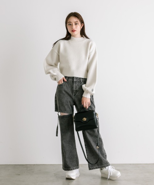 OLIVE des OLIVE(オリーブデオリーブ)の「マストなマシュマロニット 1032050230(ニット/セーター・レディース・ブラック/イエロー/オフホワイト/ラベンダー/ピンク/ライトグレー・FREE)」の21枚目の写真