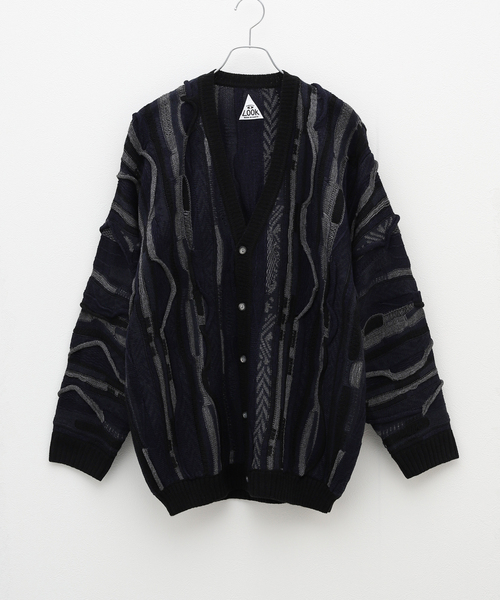 THRIFTY LOOK / 3Dニット カーディガン セーター THRIFTY LOOK】3D KNITTING 'B' SWEATER - OIKOS 毎日を楽しく