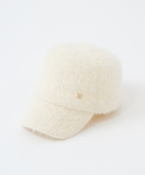 one after another NICE CLAUP（ワンアフターアナザーナイスクラップ）の「エンブレム付きシャギーキャップ（キャップ・レディース・ブラック/アイボリー・FREE）」の7枚目の写真