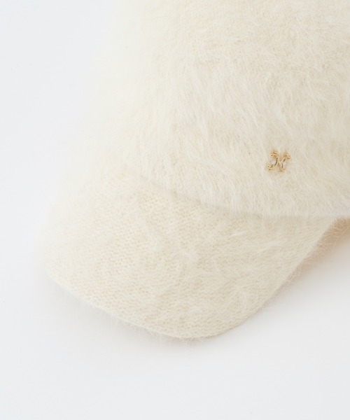 one after another NICE CLAUP（ワンアフターアナザーナイスクラップ）の「エンブレム付きシャギーキャップ（キャップ・レディース・ブラック/アイボリー・FREE）」の10枚目の写真