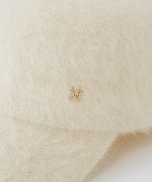 one after another NICE CLAUP（ワンアフターアナザーナイスクラップ）の「エンブレム付きシャギーキャップ（キャップ・レディース・ブラック/アイボリー・FREE）」の14枚目の写真