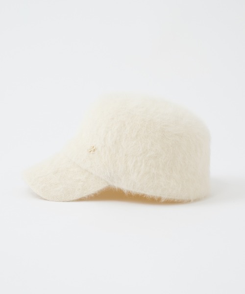 one after another NICE CLAUP（ワンアフターアナザーナイスクラップ）の「エンブレム付きシャギーキャップ（キャップ・レディース・ブラック/アイボリー・FREE）」の3枚目の写真