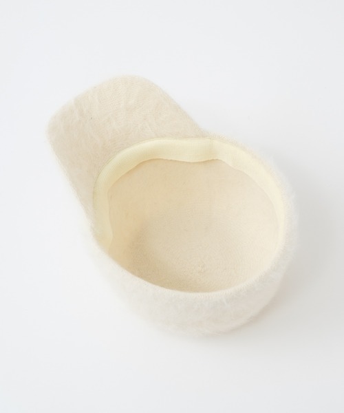 one after another NICE CLAUP（ワンアフターアナザーナイスクラップ）の「エンブレム付きシャギーキャップ（キャップ・レディース・ブラック/アイボリー・FREE）」の5枚目の写真