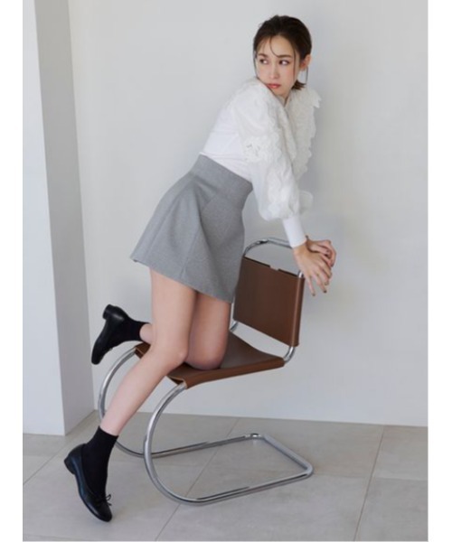 新品セットsnidel レースカラーニットプルオーバー ハイウエスト ショーパン レースカラーニットプルオーバー（ニット）｜SNIDEL（スナイデル