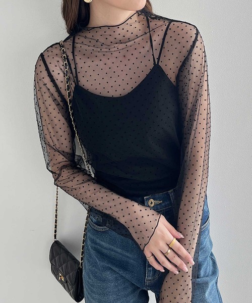 GeeRA(ジーラ)の「フロッキーシアートップス(Tシャツ/カットソー・レディース・その他/ドット・LARGE/MEDIUM)」の1枚目の写真