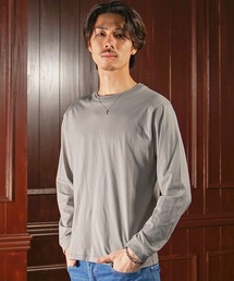 SOMEDIFF | 【SOMEDIFF】"Luxury"長袖クルーネック/Vネックカットソー メンズ 無地Tシャツ 黒 白 インナー 秋服 冬服(Tシャツ/カットソー)