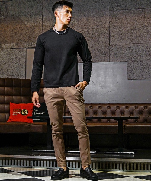 SOMEDIFF（サムディフ）の「【SOMEDIFF】Luxury 長袖クルーネック/Vネックカットソー メンズ 無地Tシャツ 黒 白 インナー 春服 冬服（Tシャツ/カットソー・メンズ・ブラック系その他/レッド系その他/ブラック/ボルドー/ホワイト系その他/スモークグレー/グレー系その他/ホワイト・L/M/XXL/XL）」の20枚目の写真