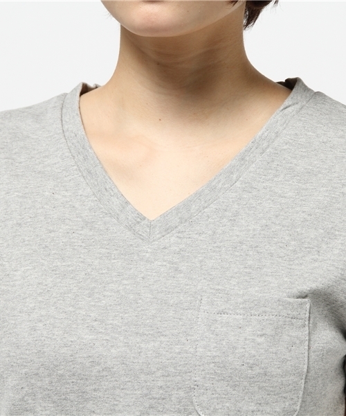 CIAOPANIC（チャオパニック）の「【Ciaopanic】　VネックポケTee（Tシャツ/カットソー・レディース・ホワイト/グレー/ネイビー・FREE）」の7枚目の写真